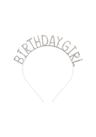 Taşlı Taç Birthday Girl - Gümüş Tüm Yaşlar