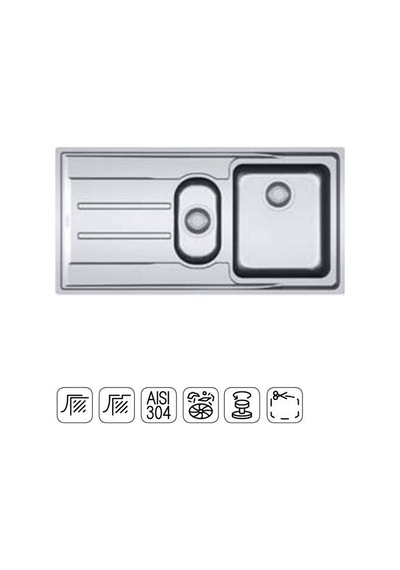 Franke - Anx 211 Sifon Kumandalı Çelik Eviye Sağ-sol Uyumlu - 127.0204.606-