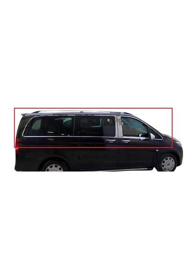 Autogp Mercedes Vito W447 Uzun Cam Çerçevesi Kenar Çıtası Krom Tamtur 24 Parça