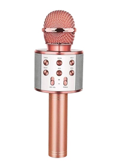 Ws858 Karaoke Mikrofon Gold Roze