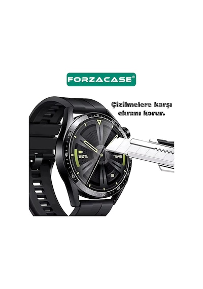Forzacase Huawei Watch Gt5 46mm İle Uyumlu Temperli Kırılmaz Cam Ekran Koruyucu - Fc861 Şeffaf