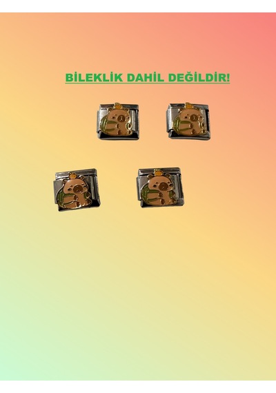 Capybara Çantalı İtalyan Bileklik Charmı - Sadece Charm Gönderilir Kahverengi