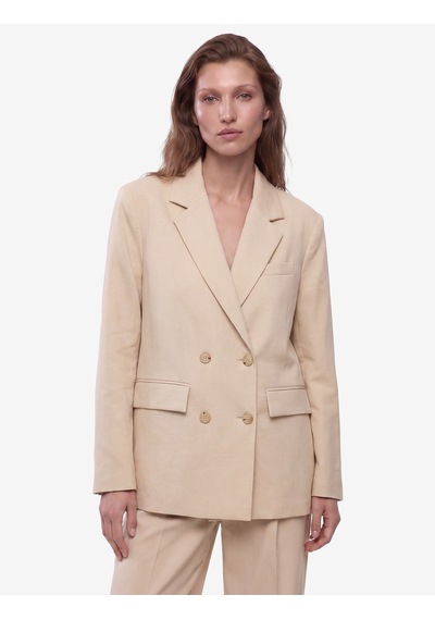 Koton Cepli Uzun Kollu Düğmeli Kruvaze Oversize Blazer Ceket Taş 7wak50007pw