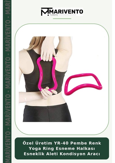Özel Üretim Yr-40 Pembe Renk Yoga Ring Esneme Halkası Esneklik Aleti Kondisyon Aracı