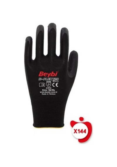 Beybi B-flex120 Siyah Micro Köpük Nitril Eldiven 10 Beden 144 1 Adet Mavi M