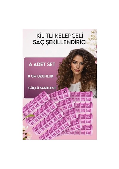 Premium Evde Bakım Tarz Yarat Saç Şekli Bigudiseti Isı Kullanmadan 6'lı Bigudi Seti