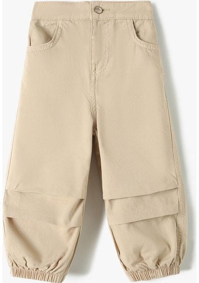 Koton Paraşüt Kot Pantolon Pamuklu Beli Lastikli Cepli - Parachute Jean Bej 4smb40072tw 4SMB40072TW052 Ekru