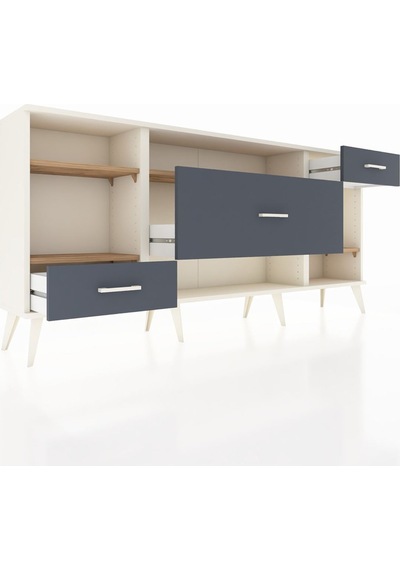 Arges Konsol 4 Raflı 3 Çekmeceli 176x30x83 Aytaşı-çam/antrasit Çam/antrasit Arges Konsol 4 Raflı 3 Çekmeceli 176x30x83 Aytaşı-çam/antrasit Çam/antrasit