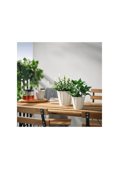 Ikea Kvastspirea Serisi, Çelik Saksı, 9 Cm, Kırık Beyaz