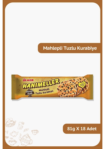 Ülker Hanımeller Mahlepli Tuzlu Kurabiye 18 x 81 G