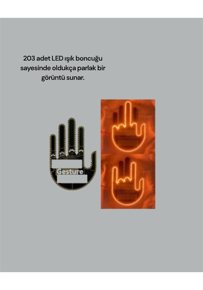 Yüksek Görünürlüklü Otomobil Jest Işığı 3 Modlu Led Arka Cam Aksesuarı, Pratik Eğlenceli