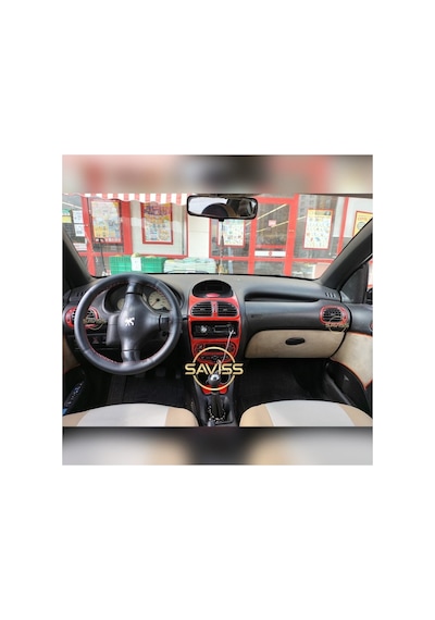Peugeot 206 8 Parça Kırmızı Renk Konsol Ve Trim Kaplama,maun Kaplama Kırmızı
