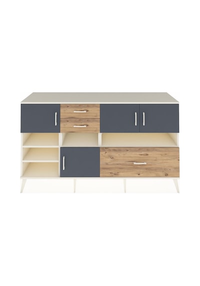 Kronos Konsol 7 Raflı 3 Çekmeceli 4 Kapaklı 176x59x99 Aytaşı-antr Aytaşı-antrasit/çam
