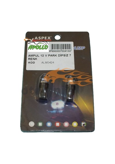 12 V Ampül Dipsiz 7 Renk 2 Li