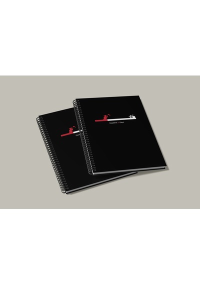 Notebook for Developers - Deadline - Siyah - Kısmi Lak'lı Sert Mukavva Kapak - 100 Yaprak - Kareli - Spiralli Defter