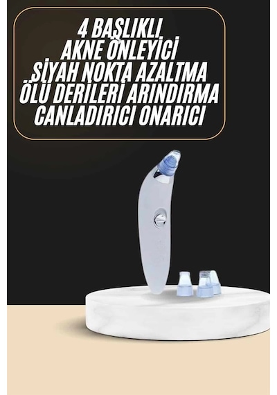 Mey İthalat Siyah Nokta Temizleme Cihazı 4 Başlıklı Vakumlu Pilli Ölü Deri Arındırma