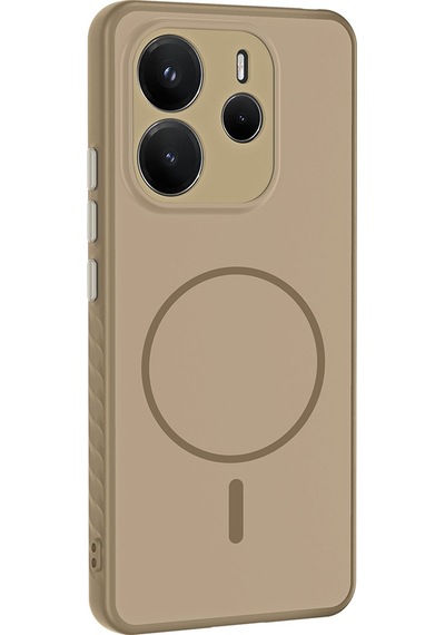 Maks Technology Redmi Note 14 4g Kılıf M-safe Şarj Özellikli Mkst Tea Kapak - Gold Altın