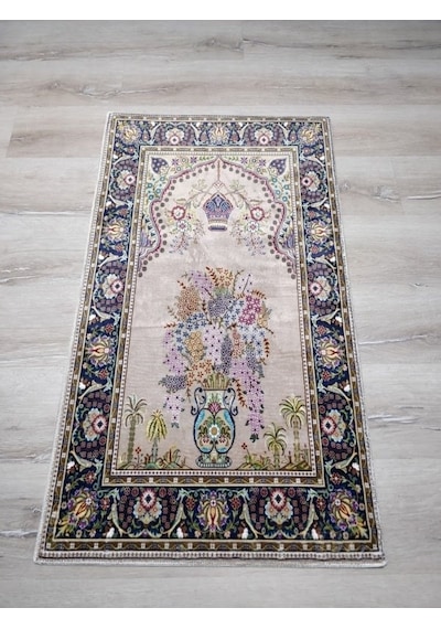 Bambu Halı Seccade Sec12 Bej Namazlık 70X110 Cm