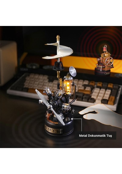 Rokr Cgm02 Morse Telegraph Dıy Mechanical 3d Puzzle Maket Model Seti 3d Model Kit Detaylı Dekoratif Hobi Seti Hareketli Ve Işıklı