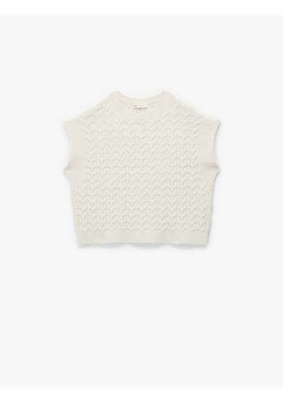 Koton Bisiklet Yaka Oversize Örgü Süveter Taş 6wak20079ht