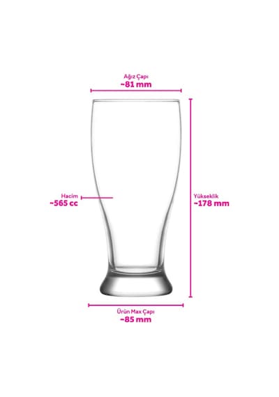 Lav Brotto Cam Bira Bardağı 6'lı 565 ml