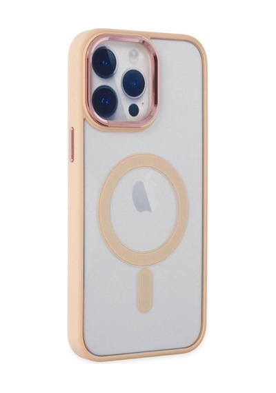 Apple İphone 14 Pro Max Kılıf Room Magneticsafe Silikon - Pudra Çok Renkli