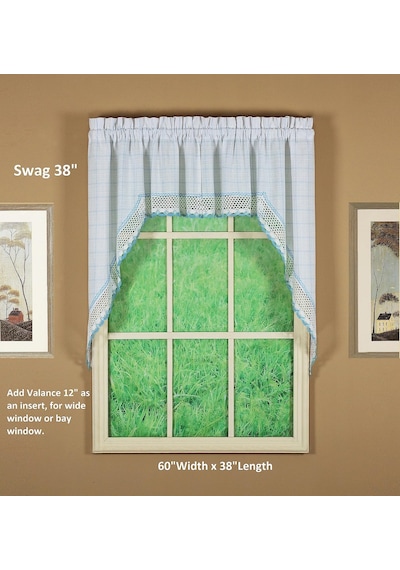 Adirondack 2 Tonlu Kroşe Swag 38", Beyaz/mavi, 60w X 38l