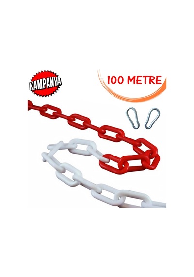 Plastik Zincir Kırmızı Beyaz Trafik Duba Bariyer Zinciri 100 Mt (252766997)
