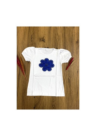 Çlm Store Kız Çocuk Papatya Desenli Likralı Penye Saks Mavisi Saks Mavisi