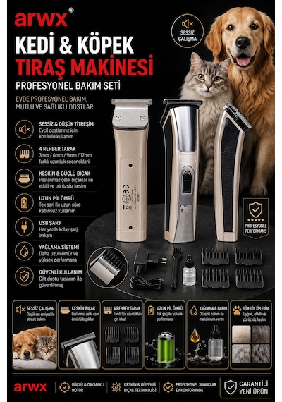 Kedi Köpek Tıraş Makinesi 128 Kalitenin Adresi