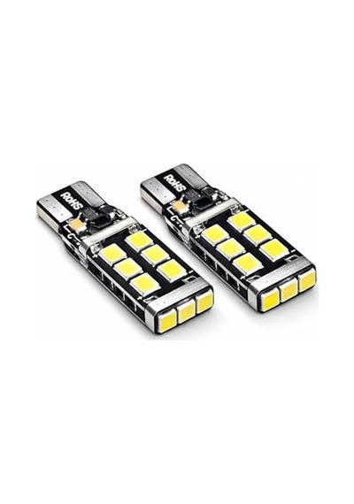 T10 W5w Canbus Led Ampul, 12v, Saf Beyaz, Park Ve İç Aydınlatma, Kristal Parlaklık, Arıza Lambası Yakmaz, 2 Adet
