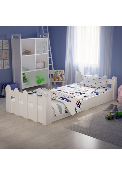 Tuliplife Montessori Karyola Beyaz 90x190 Yatak Uyumlu Oval Kesim Çocuk Yatağı-Tlp-212