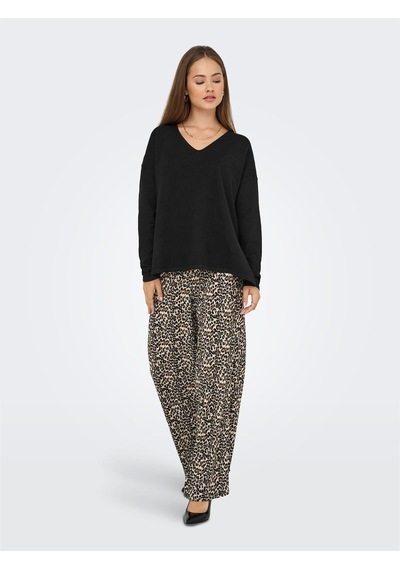 Only Onlamalıo Lıfe Ls V-neck Knt Kadın Black Kazak - 15340735 Black