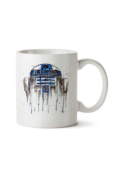 R2-d2 Star Wars İki Tarafı Baskılı Kupa Bardak Çok Renkli