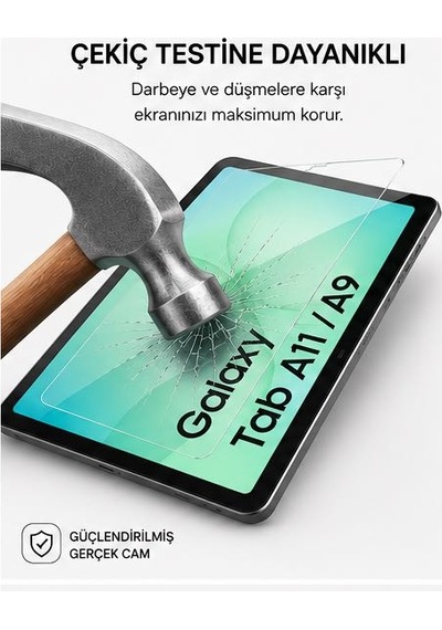 Samsung Galaxy Tab A11 / A9 8.7 Inç Uyumlu Temperli Cam Ekran Koruyucu,parlak Kalemle Uyumlu