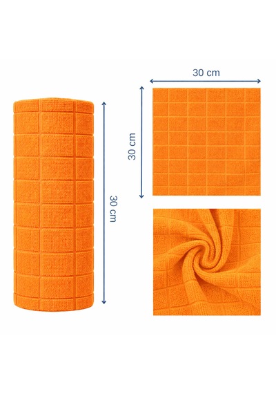 Pureza Turuncu Rulo Mikrofiber Temizlik Bezi 30x30 Cm 20'li- Mutfak, Banyo, Cam Ve Araba Için Turuncu