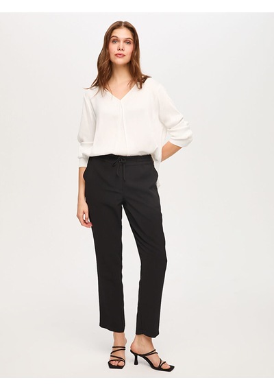 Faik Sönmez Beli Lastikli Comfort Fit Pantolon B00051-2 B00051-210 Siyah