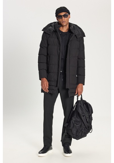 Ac&Co / Altınyıldız Classics Erkek Sıyah Standart Fit Normal Kesim Çıkma Kapüşon Dik Yaka Yan Cepli Kaban Sıyah Siyah Ac&Co / Altınyıldız Classics Erkek Sıyah Standart Fit Normal Kesim Çıkma Kapüşon Dik Yaka Yan Cepli Kaban Sıyah Siyah