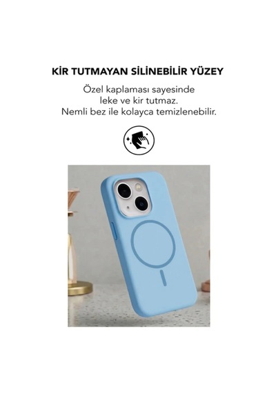 Apple İphone 13 Uyumlu Magsafe Lansman Silikon Kılıf Turkuaz