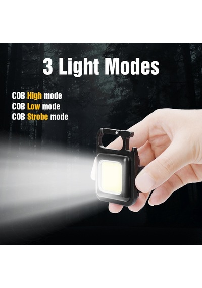 Mini Kamp Feneri-askılı Anahtarlıklı-30 Cob Led Askılı Kamp Lamba Siyah