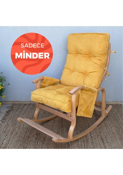 Reyo Home Sallanan Sandalye Minderi Kapitone Çift Cepli Hardal