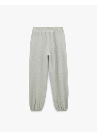 Koton Beli Lastikli Cep Detaylı Basic Jogger Eşofman Altı Gri Melanj 7wal40053ık