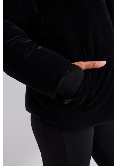 Defacto Regular Fit Dik Yaka Şişme Suni Deri Mont H1663ax26aubk81 Siyah-bk81
