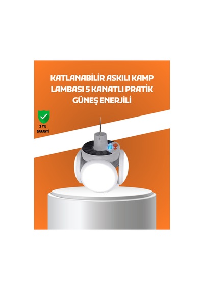 Çok Amaçlı Katlanabilir Güneş Enerjili Kamp Lambası Masa Üstü Ve Asılabilir Kullanım Belirtilmemiş