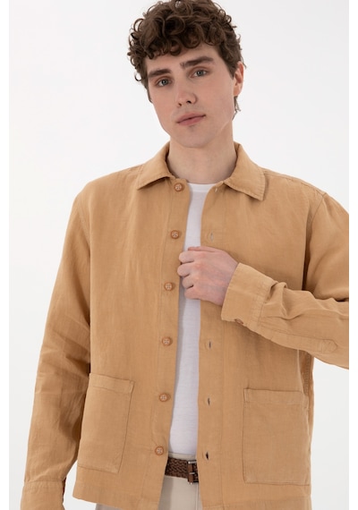 U.s. Polo Assn. Erkek Camel Gömlek Desenli 50299590-vr015 Camel