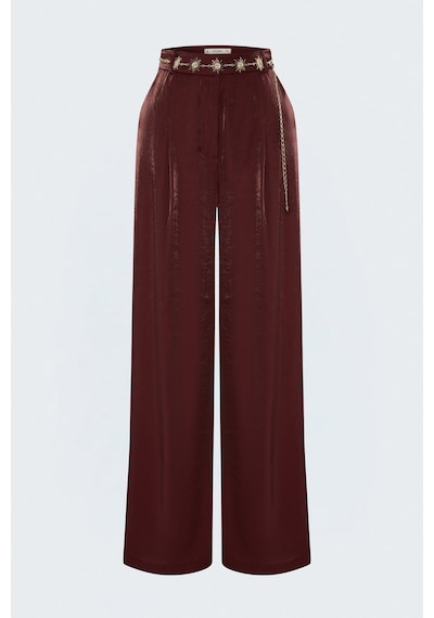 Sateen Aura Pantolon - Bordo-137804