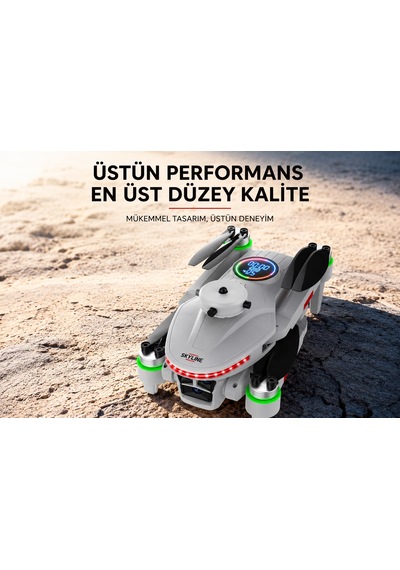 L38 Skylıne Drone Uçak Dron 2.4ghz 3 Lens 360 Dere Engel Algılama Tek Tuş İniş Kalkış 50x Zoom Optik Akış Konum Hover Elektrikli Kamera Beni Takip Et Modu Wıfı Fpv Canlı Yayın Fırçasız Motor
