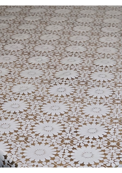 Ithal Pvc Muşamba - Desenli Silinebilir Masa Örtüsü 07nl73g Beyaz
