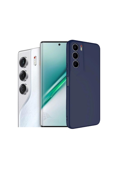 Tecno Camon 40 Pro 5G CM7 Uyumlu Silikon Kılıf - Kamera Korumalı Esnek Kapak - Lacivert