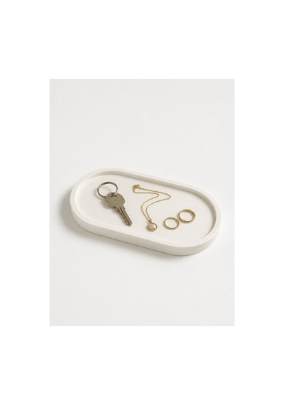 Dekoratif Oval Tepsi Takı, Anahtar Ve Aksesuar Düzenleyici 17,5 X 8 Cm Beyaz - 910555067 Beyaz - 910555067
